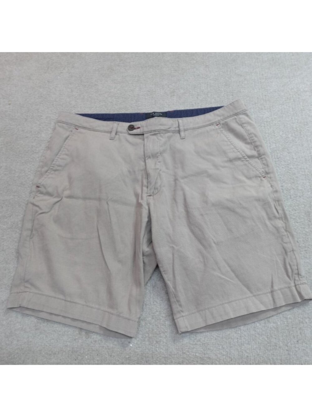 Ted Baker Shorts 36 Brown Solid Cotton Blend Chino 9 Cortrom